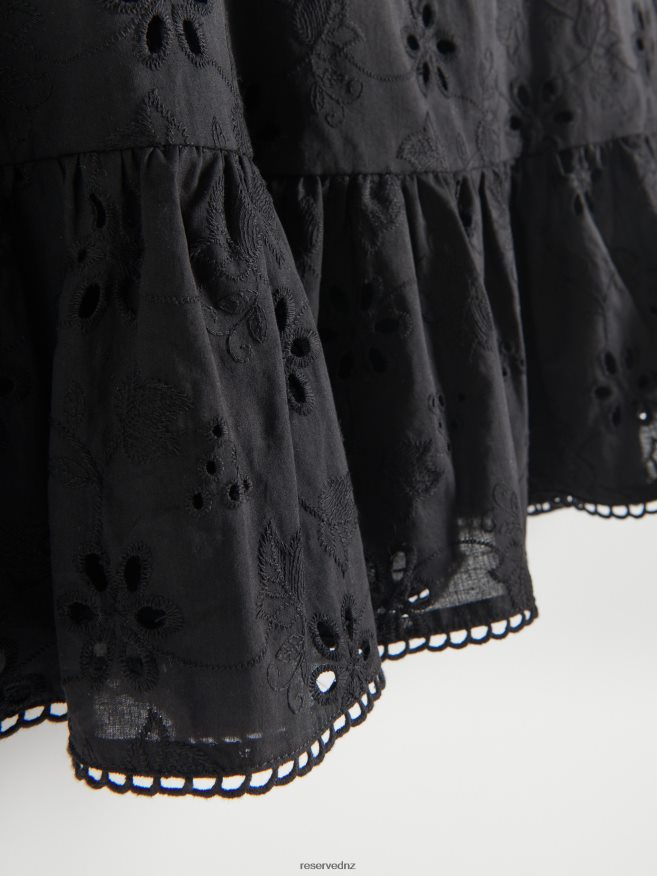 Reserved Women Openwork Mini Dress P6H08T76 Apparel Black