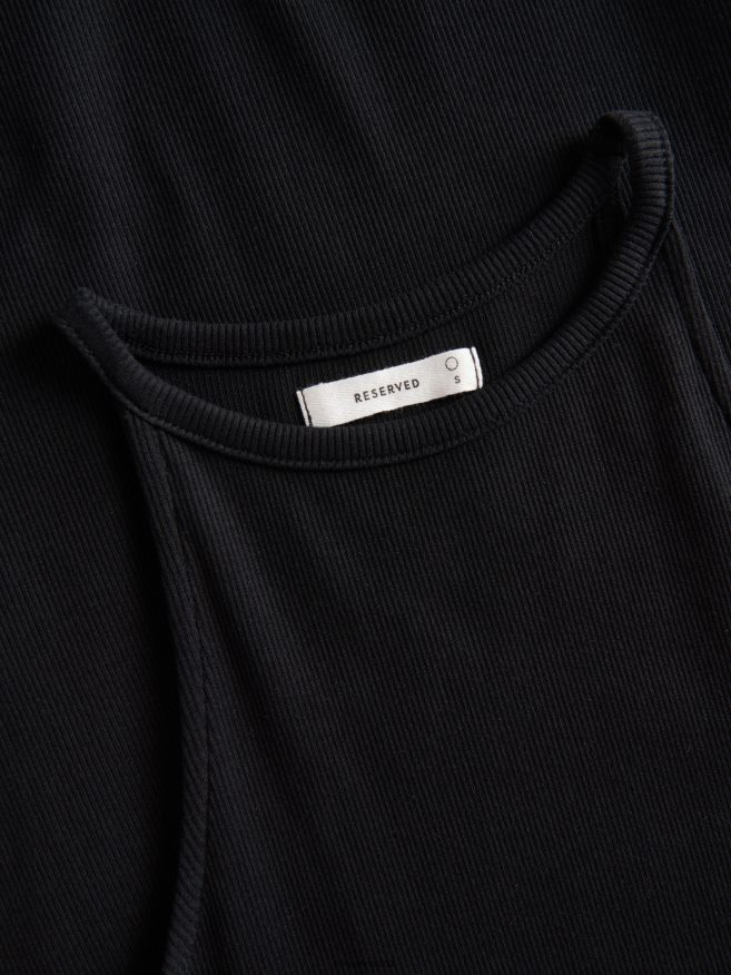 Reserved Women Rib Knit Midi Dress P6H08T220 Apparel Black