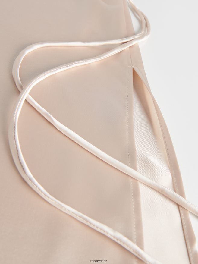 Reserved Women Satin Maxi Dress P6H08T240 Apparel Beige