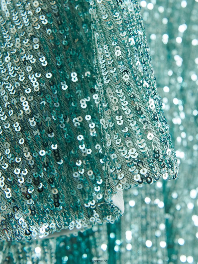 Reserved Women Sequin Mini Dress P6H08T174 Apparel Mint Green