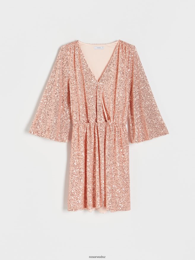 Reserved Women Sequin Mini Dress P6H08T68 Apparel Pastel Pink