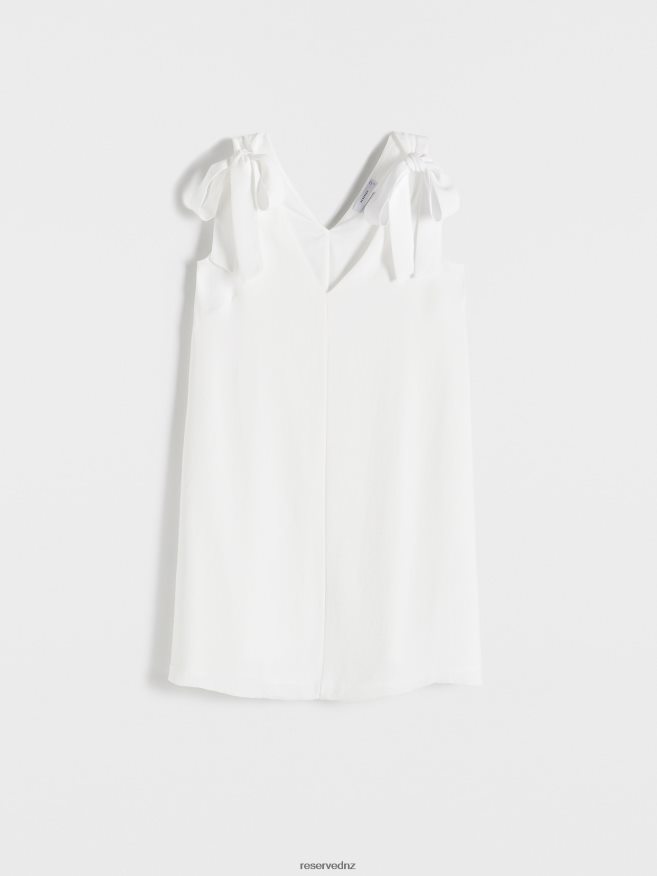 Reserved Women Tie Waist Dress P6H08T85 Apparel White