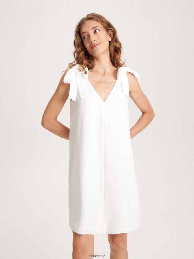 Reserved Women Tie Waist Dress P6H08T85 Apparel White