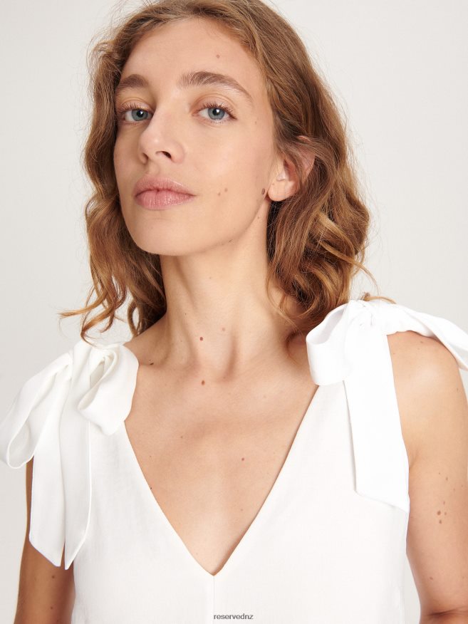 Reserved Women Tie Waist Dress P6H08T85 Apparel White
