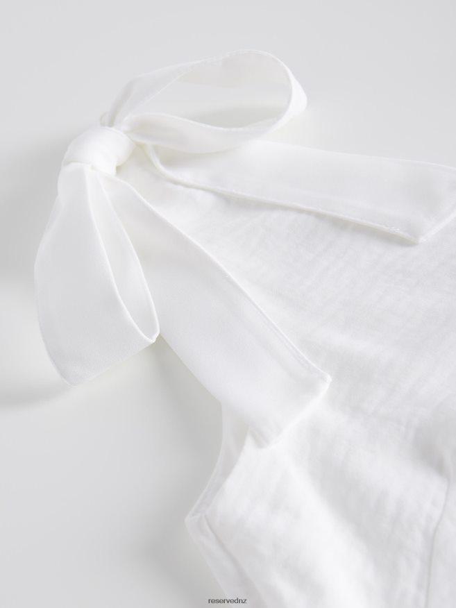 Reserved Women Tie Waist Dress P6H08T85 Apparel White