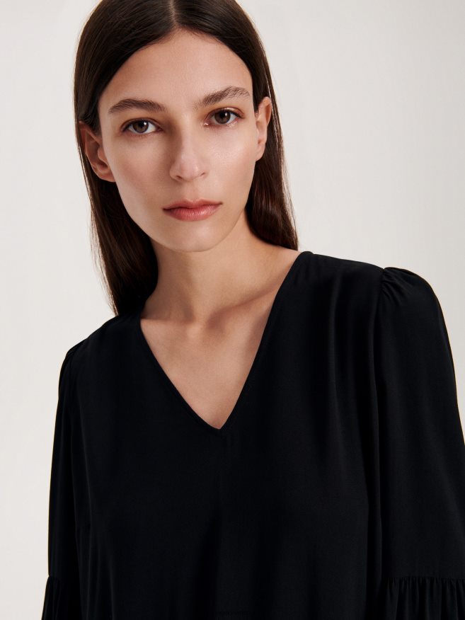 Reserved Women Viscose Rich Maxi Dress P6H08T42 Apparel Black