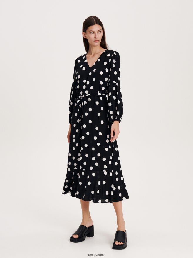 Reserved Women Viscose Rich Maxi Dress P6H08T7 Apparel Multicolor