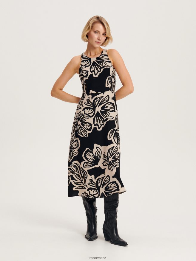 Reserved Women Viscose Rich Midi Dress P6H08T44 Apparel Multicolor