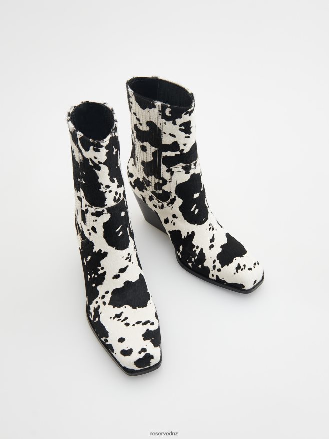 Reserved Women Leather Ankle Boots P6H08T942 Shoes Multicolor