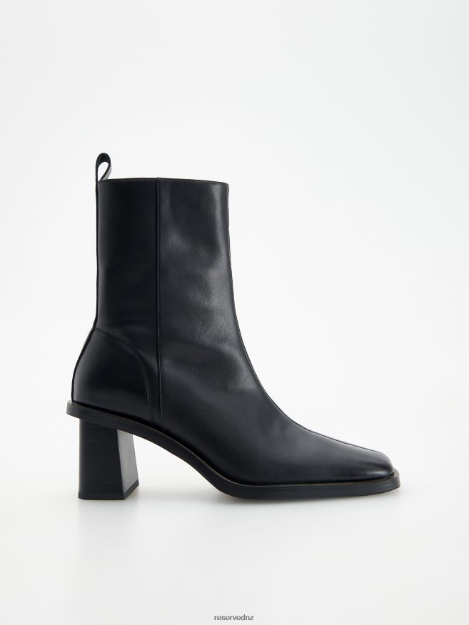 Reserved Women Leather Boots P6H08T148 Shoes Black