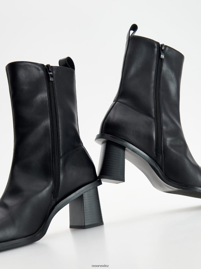 Reserved Women Leather Boots P6H08T148 Shoes Black
