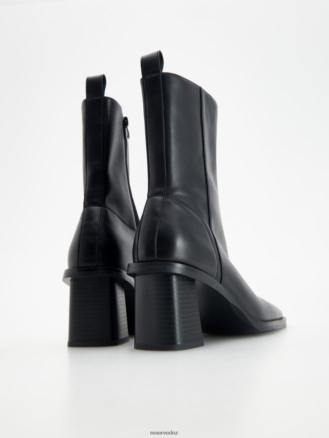 Reserved Women Leather Boots P6H08T148 Shoes Black