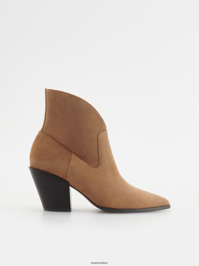 Reserved Women Leather Boots P6H08T168 Shoes Beige