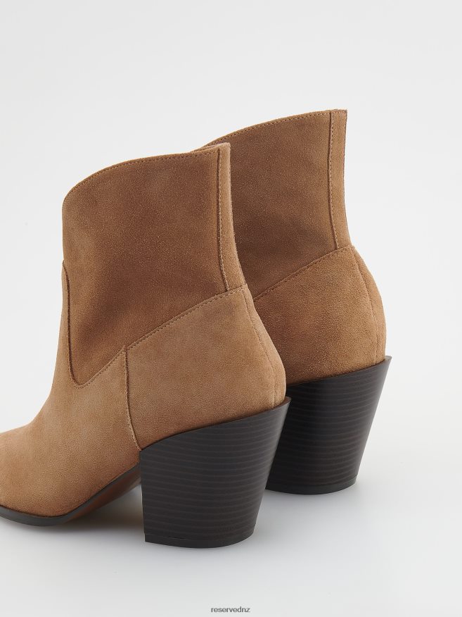 Reserved Women Leather Boots P6H08T168 Shoes Beige