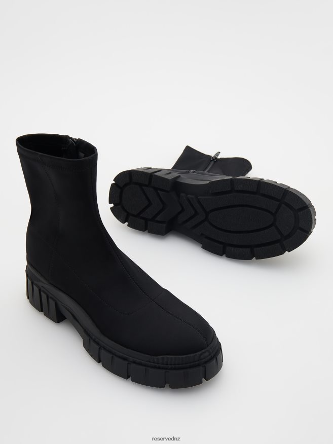 Reserved Women Lug Sole Chelsea Boots P6H08T179 Shoes Black