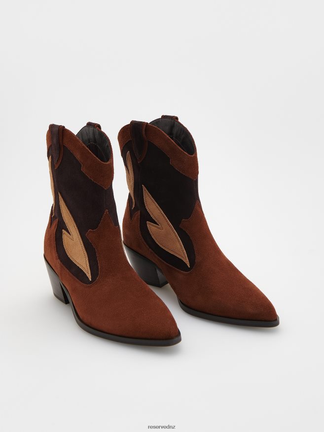 Reserved Women Patterned Cowboy Boots P6H08T941 Shoes Multicolor