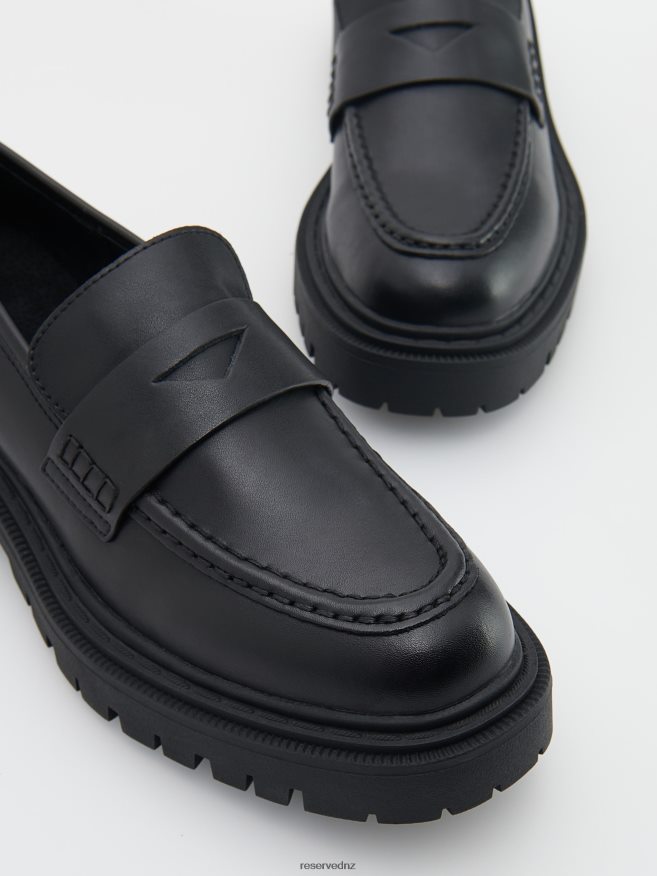 Reserved Women Leather Loafers P6H08T183 Shoes Black