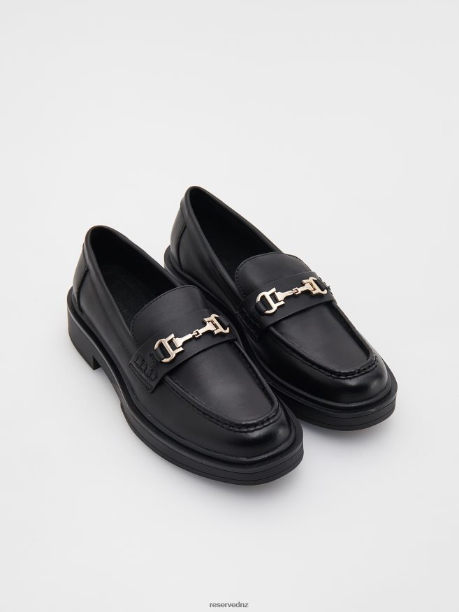 Reserved Women Leather Loafers P6H08T194 Shoes Black