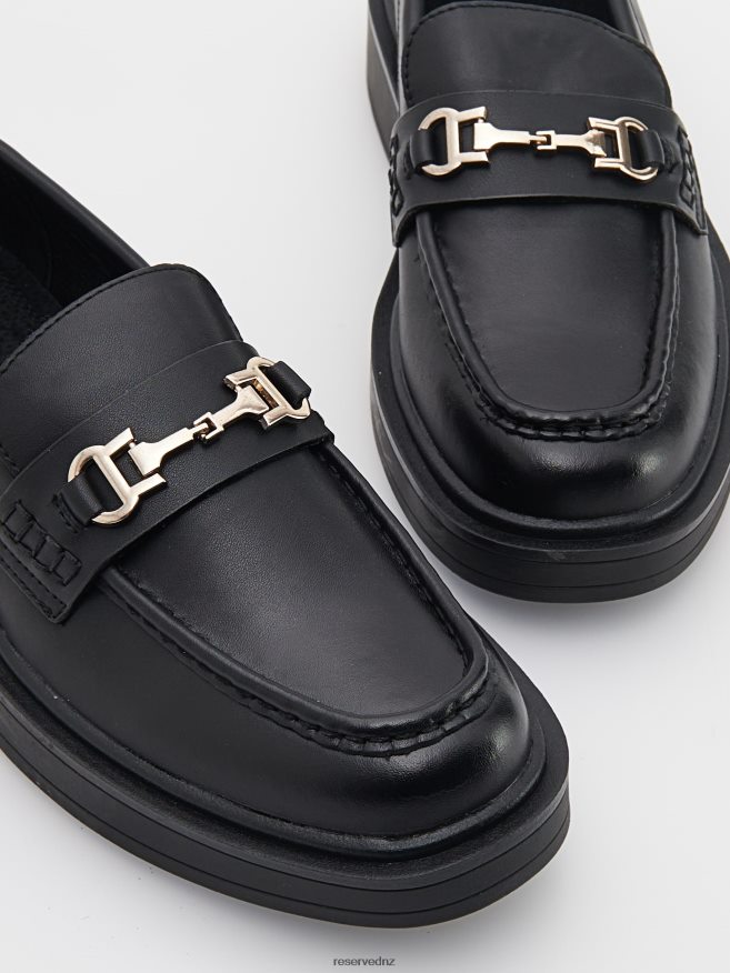 Reserved Women Leather Loafers P6H08T194 Shoes Black