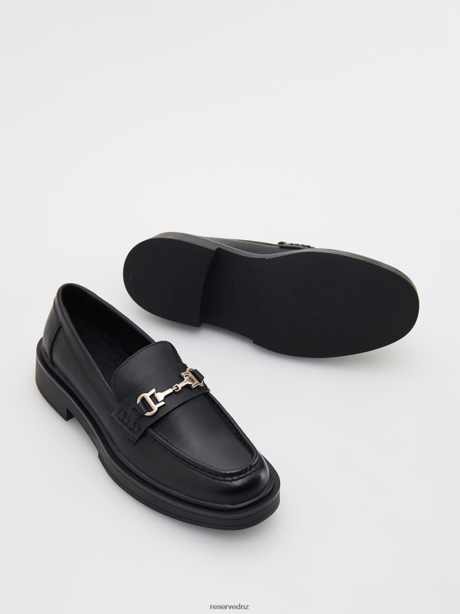 Reserved Women Leather Loafers P6H08T194 Shoes Black