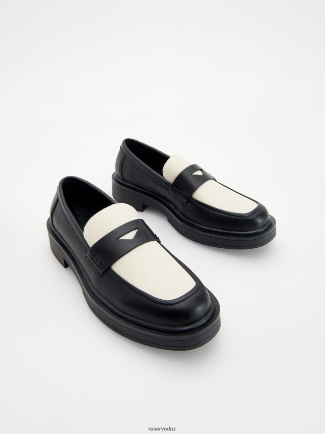Reserved Women Leather Loafers P6H08T208 Shoes Black
