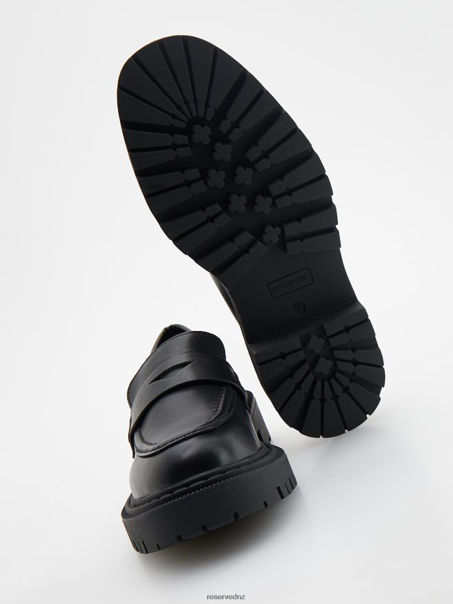 Reserved Women Leather Loafers P6H08T946 Shoes Black