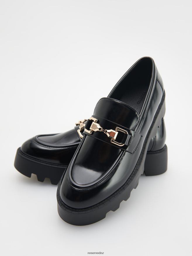 Reserved Women Loafers With Buckle P6H08T160 Shoes Black