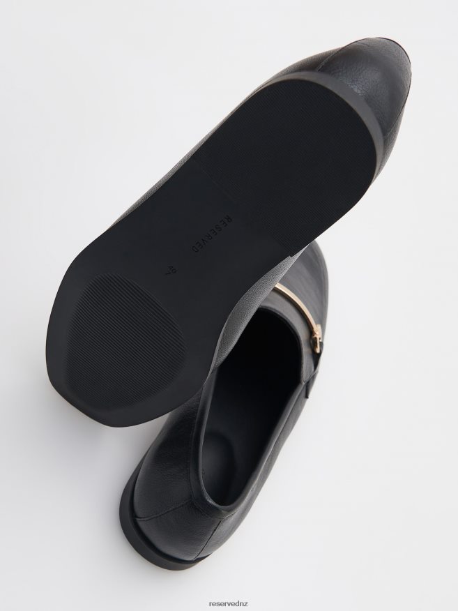 Reserved Women Loafers With Decorative Buckle P6H08T114 Shoes Black