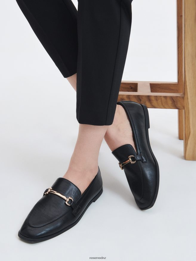 Reserved Women Loafers With Decorative Buckle P6H08T948 Shoes Black