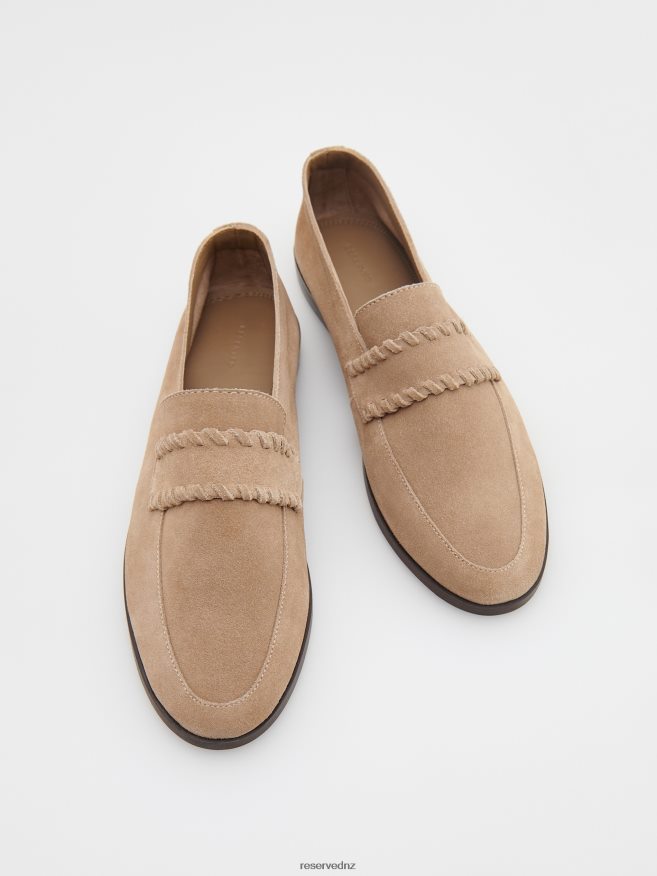 Reserved Women Suede Loafers P6H08T102 Shoes Brown