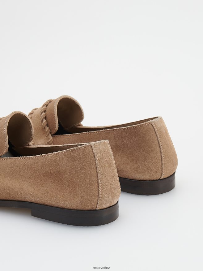 Reserved Women Suede Loafers P6H08T102 Shoes Brown
