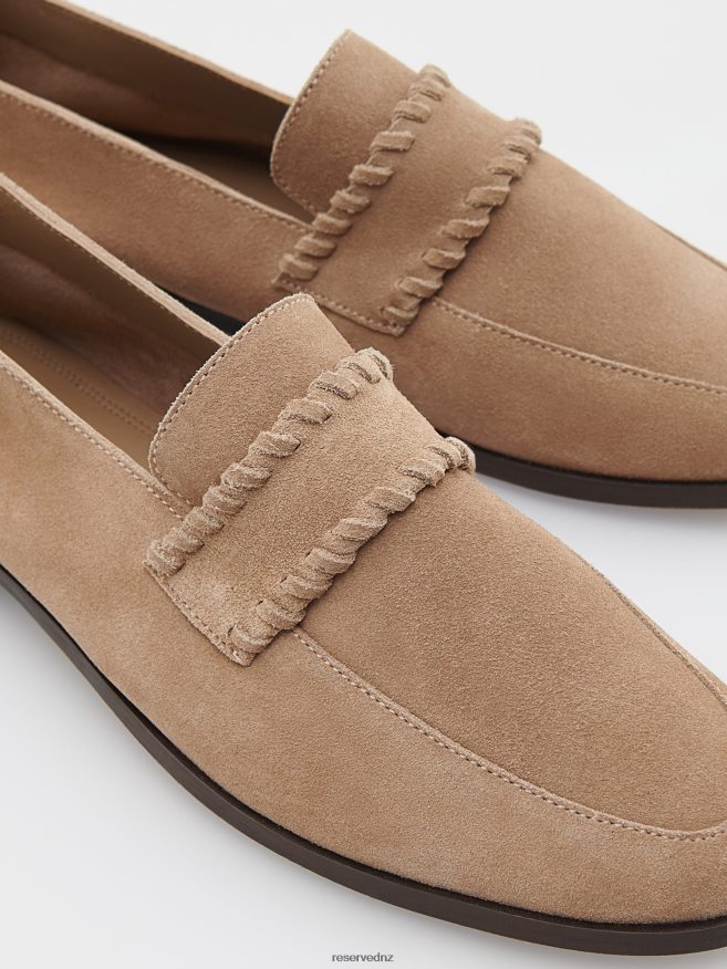 Reserved Women Suede Loafers P6H08T102 Shoes Brown