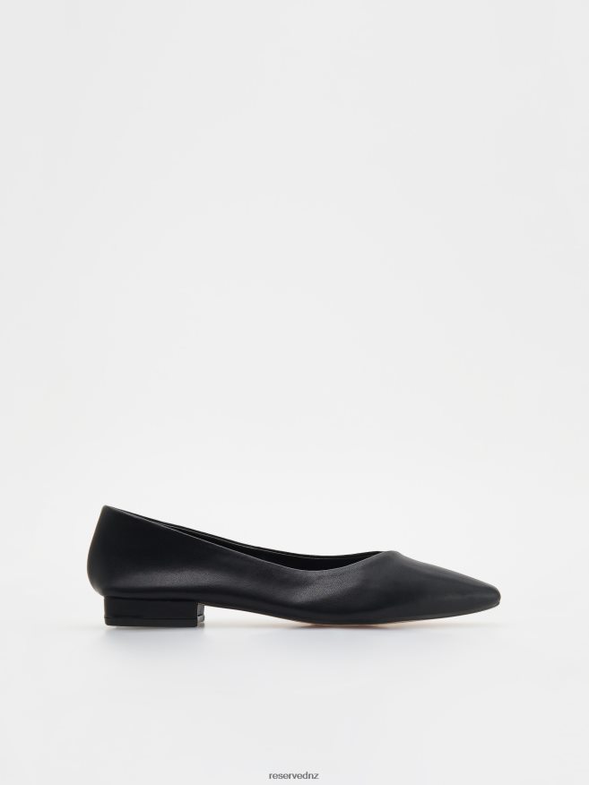 Reserved Women Leather Ballerinas P6H08T149 Shoes Black