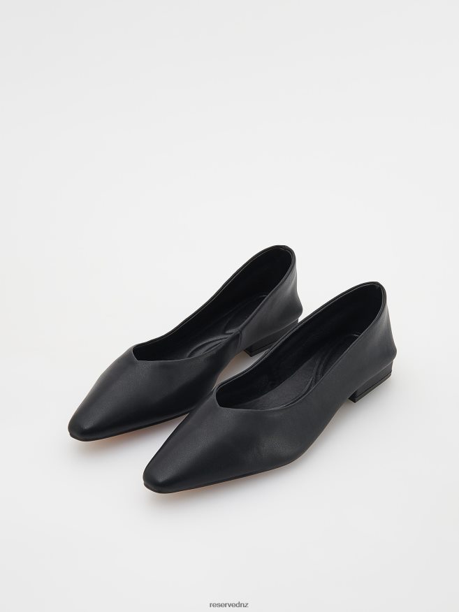 Reserved Women Leather Ballerinas P6H08T149 Shoes Black
