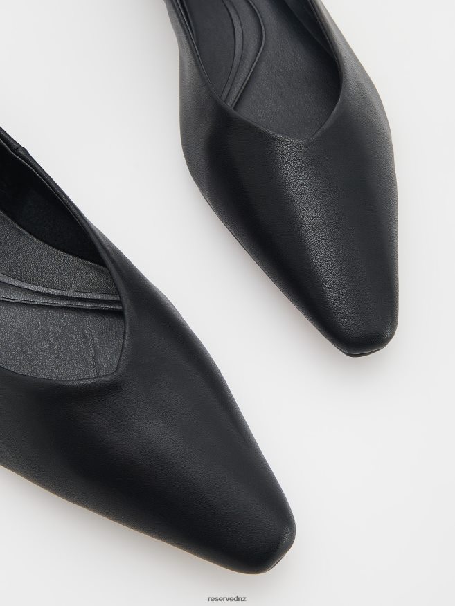 Reserved Women Leather Ballerinas P6H08T149 Shoes Black