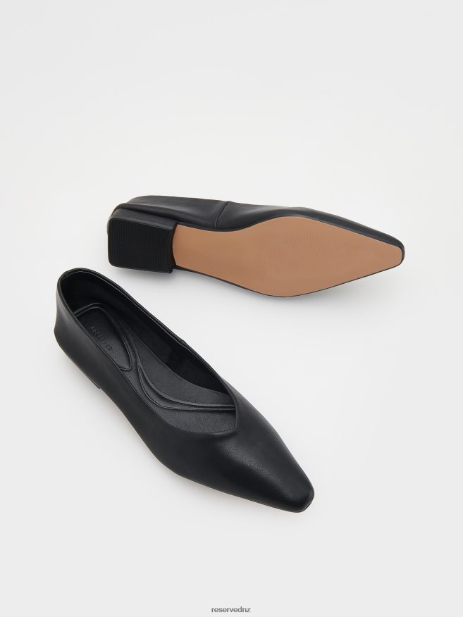 Reserved Women Leather Ballerinas P6H08T149 Shoes Black