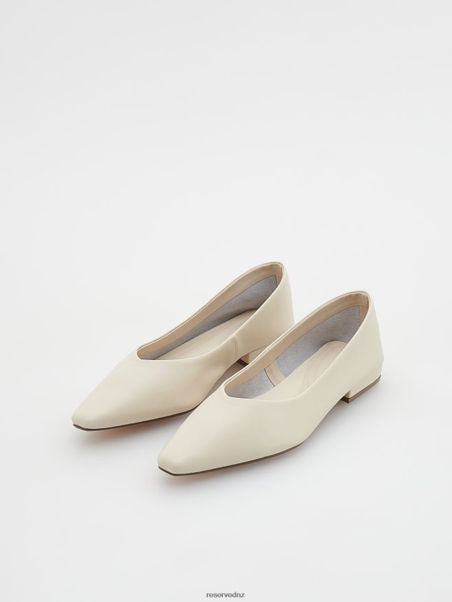 Reserved Women Leather Ballerinas P6H08T152 Shoes Beige