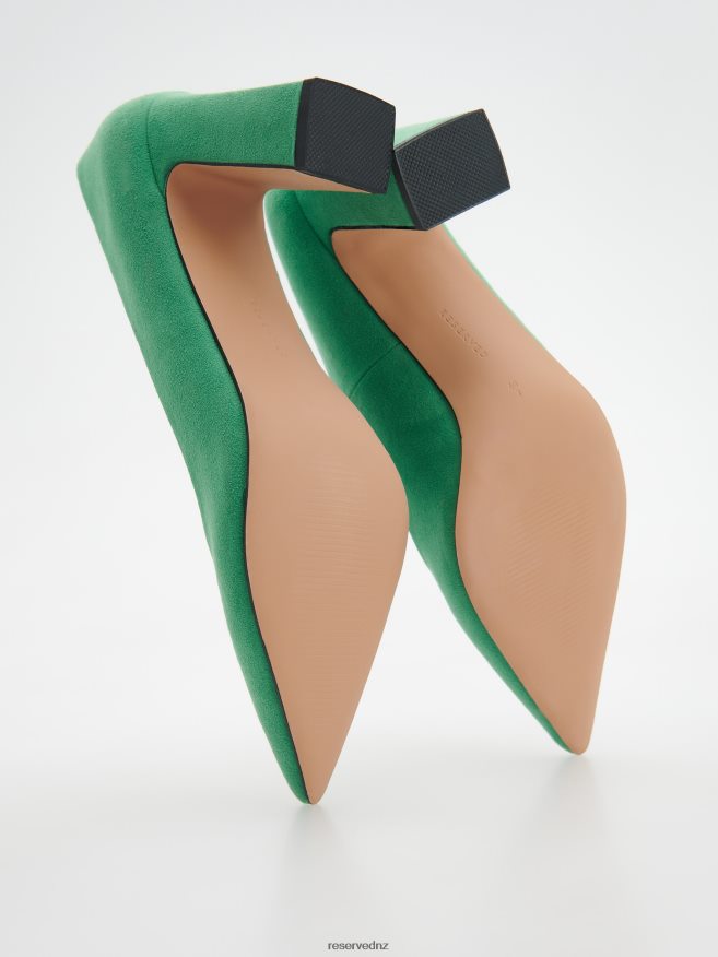 Reserved Women Chunky Heel Pumps P6H08T953 Shoes Green