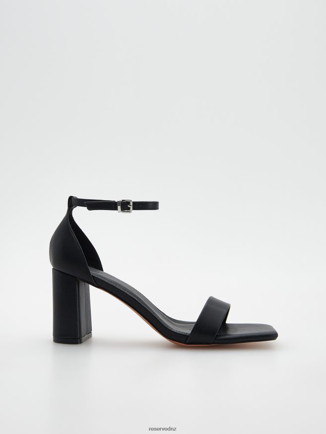 Reserved Women Block Heel Sandals P6H08T958 Shoes Black