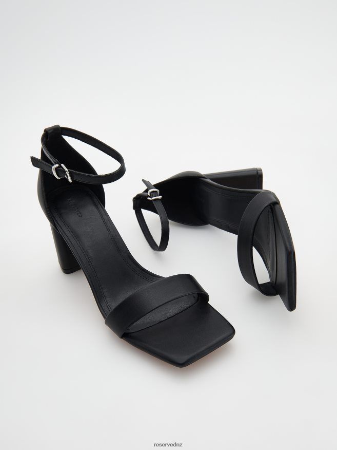 Reserved Women Block Heel Sandals P6H08T958 Shoes Black
