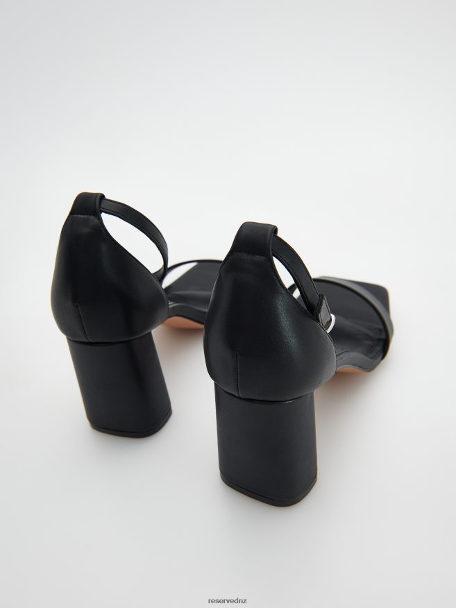 Reserved Women Block Heel Sandals P6H08T958 Shoes Black
