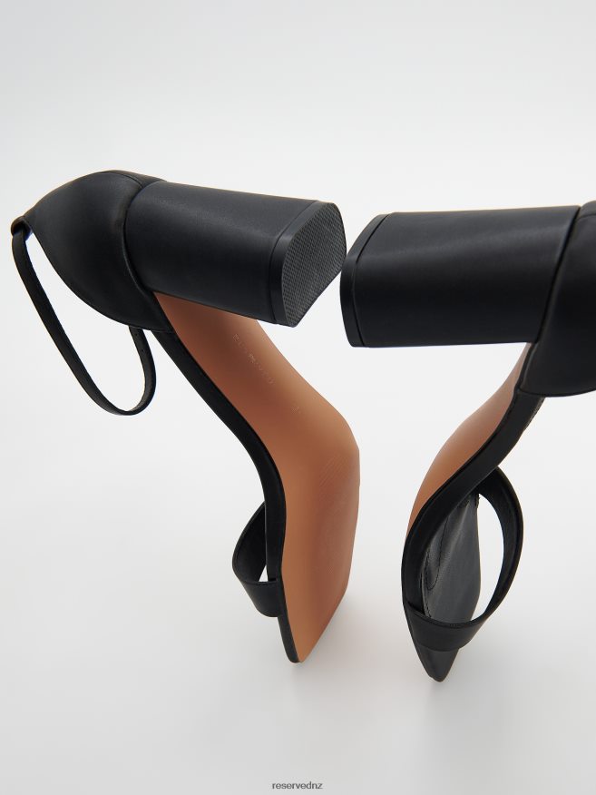 Reserved Women Block Heel Sandals P6H08T958 Shoes Black