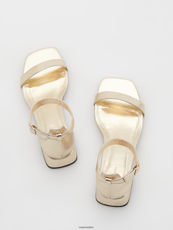 Reserved Women Flat Sandals P6H08T954 Shoes Golden