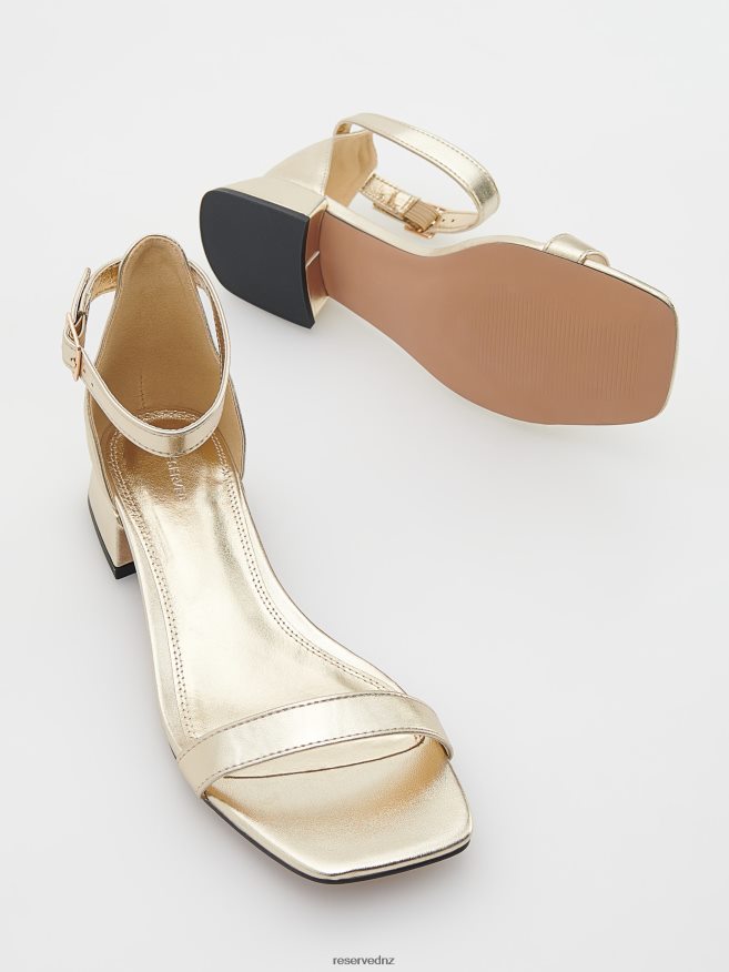 Reserved Women Flat Sandals P6H08T954 Shoes Golden