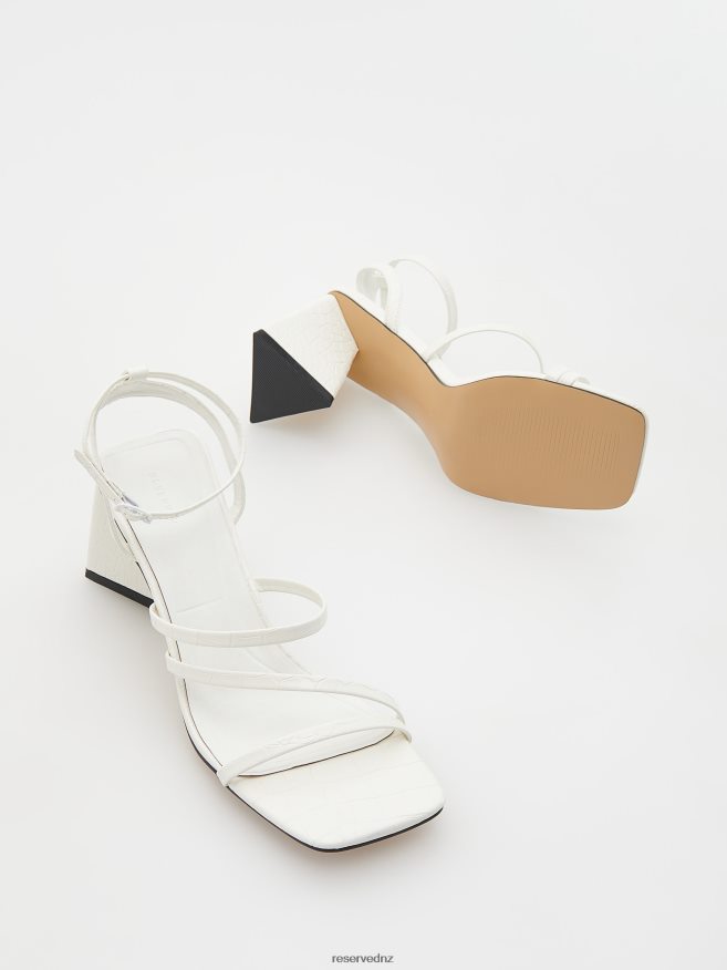 Reserved Women High Heel Sandals P6H08T947 Shoes White