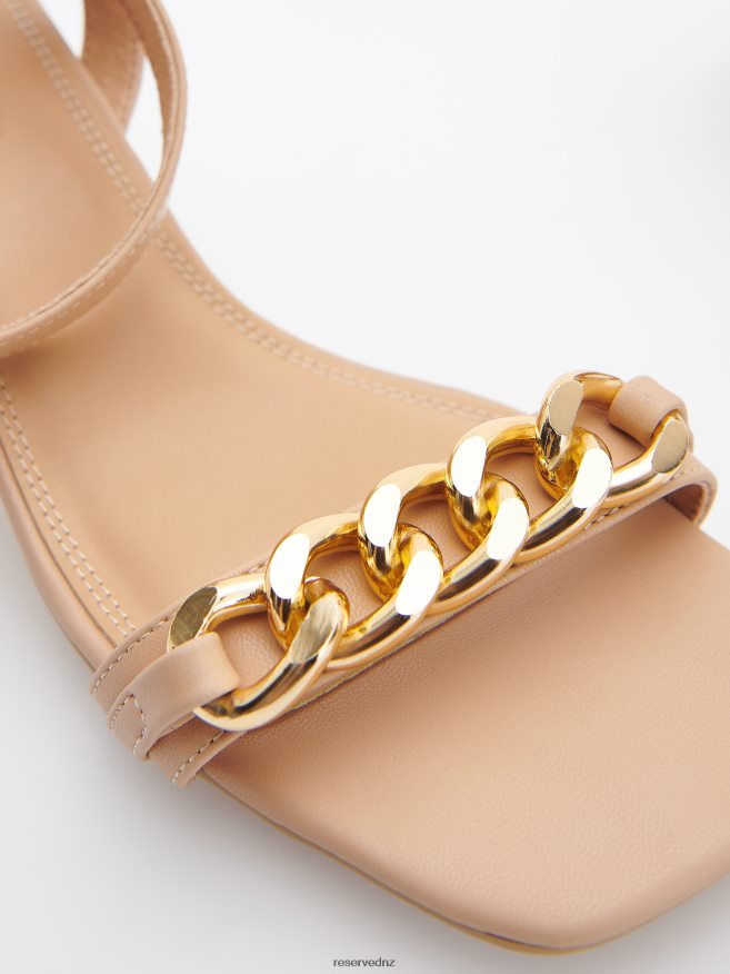 Reserved Women High Heel Sandals P6H08T977 Shoes Beige