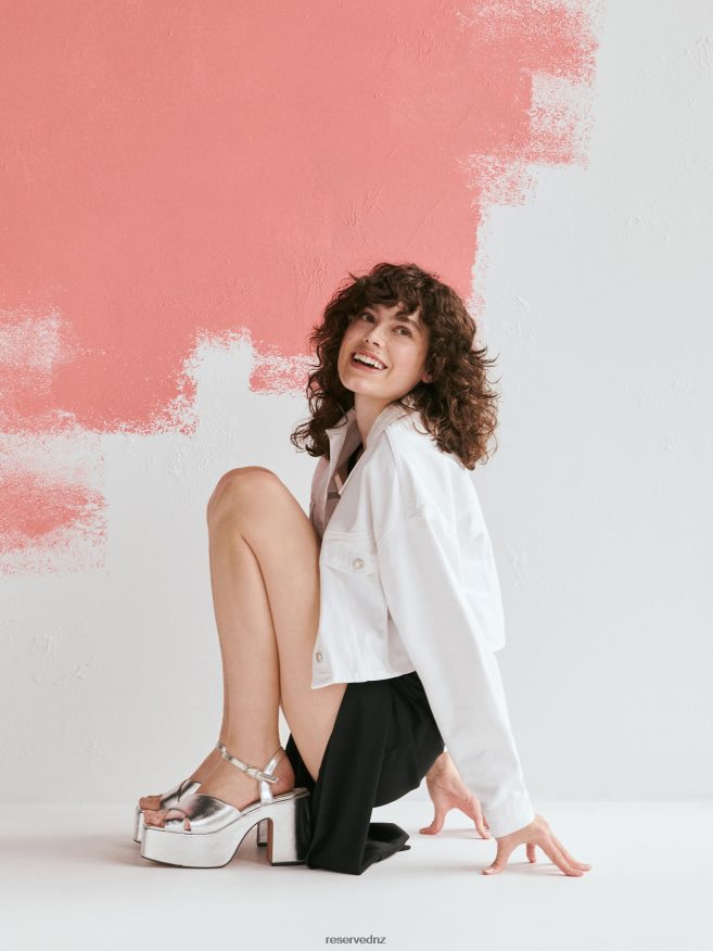 Reserved Women Wedge Sandals P6H08T951 Shoes Silver