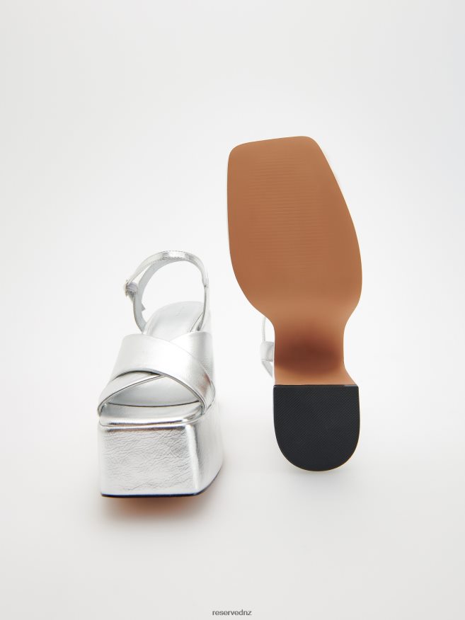 Reserved Women Wedge Sandals P6H08T951 Shoes Silver