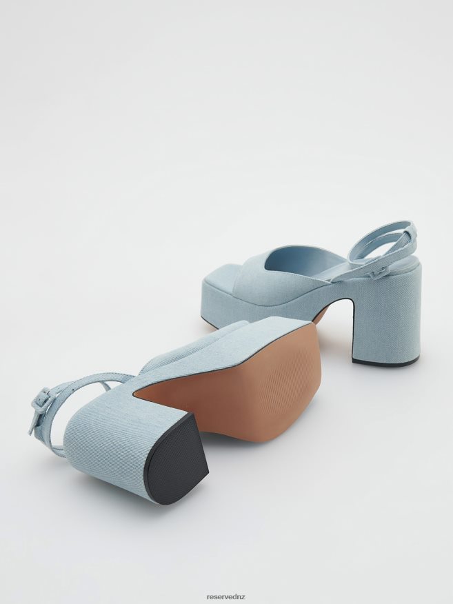 Reserved Women Wedge Sandals P6H08T974 Shoes Pale Blue