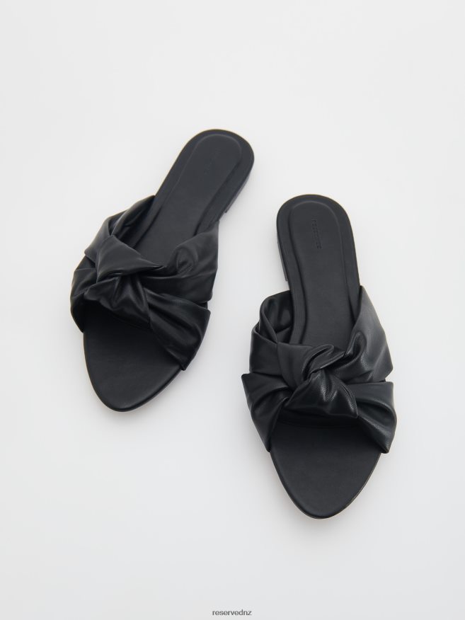 Reserved Women Imitation Leather Slippers P6H08T975 Shoes Black